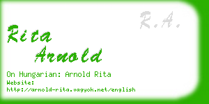 rita arnold business card